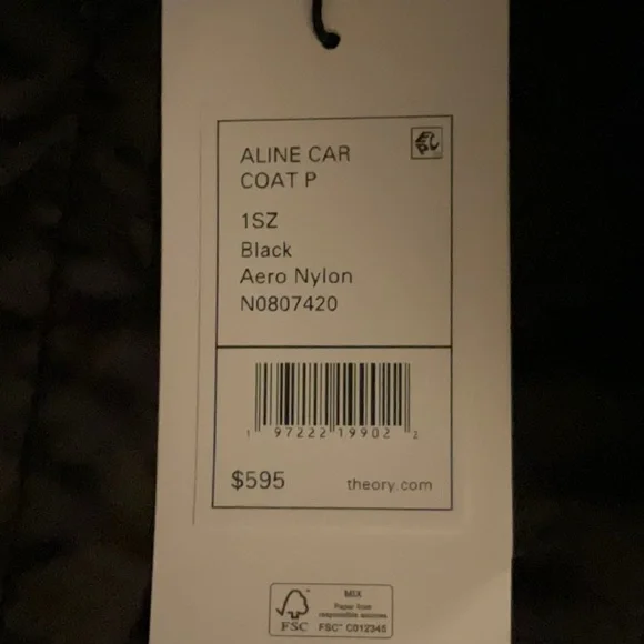 THEORY A-LINE CAR COAT P AERO NYLON A-Line OVERCOAT DOWN JACKET